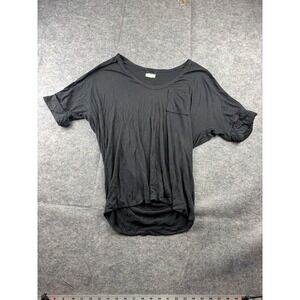 Sanctuary Womens Size S Gray Pullover Short Sleeve Top T-Shirt Flowy Hippie Boho